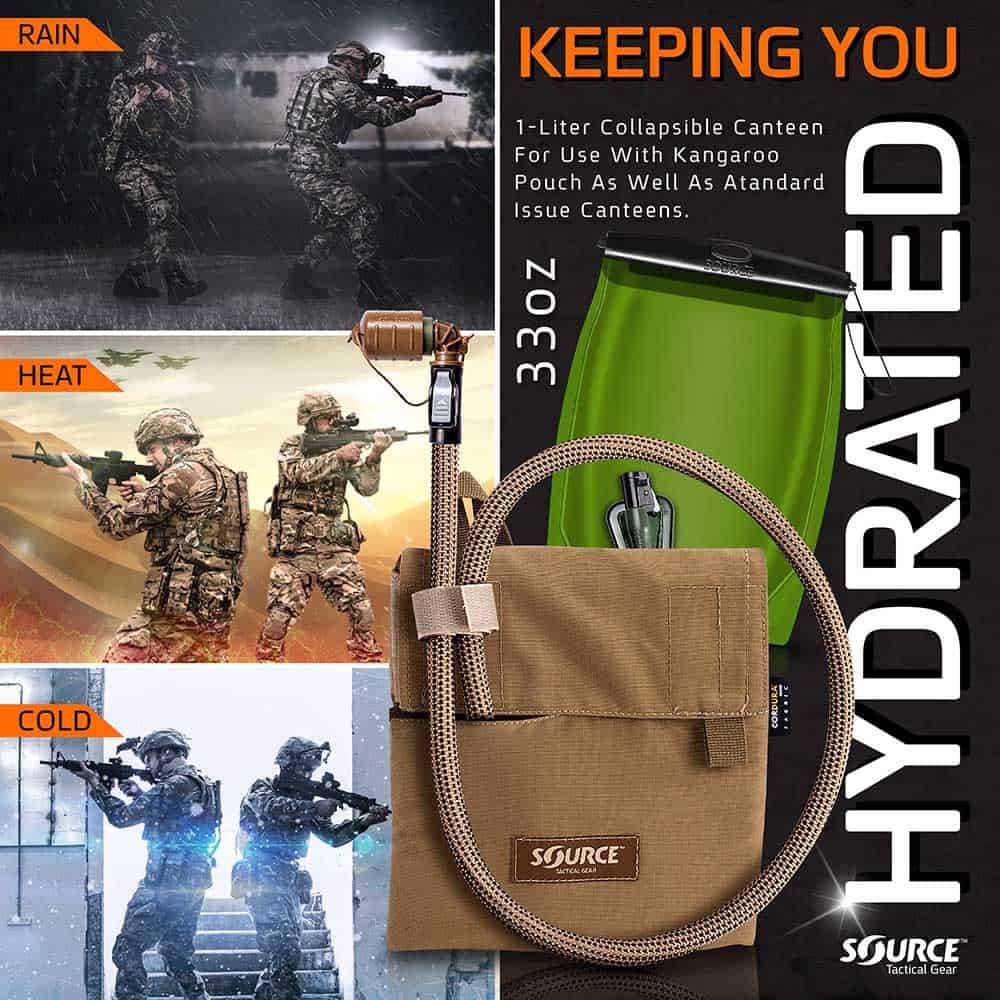 Kangaroo Pouch | Tactical Hydration Pack | 1L (32 oz.)