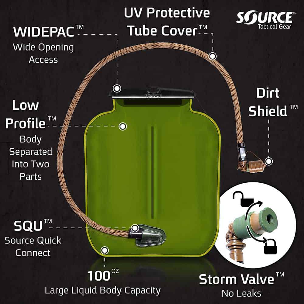 Source Tactical WXP 3L Storm Valve Réservoir d'hydratation 100 oz