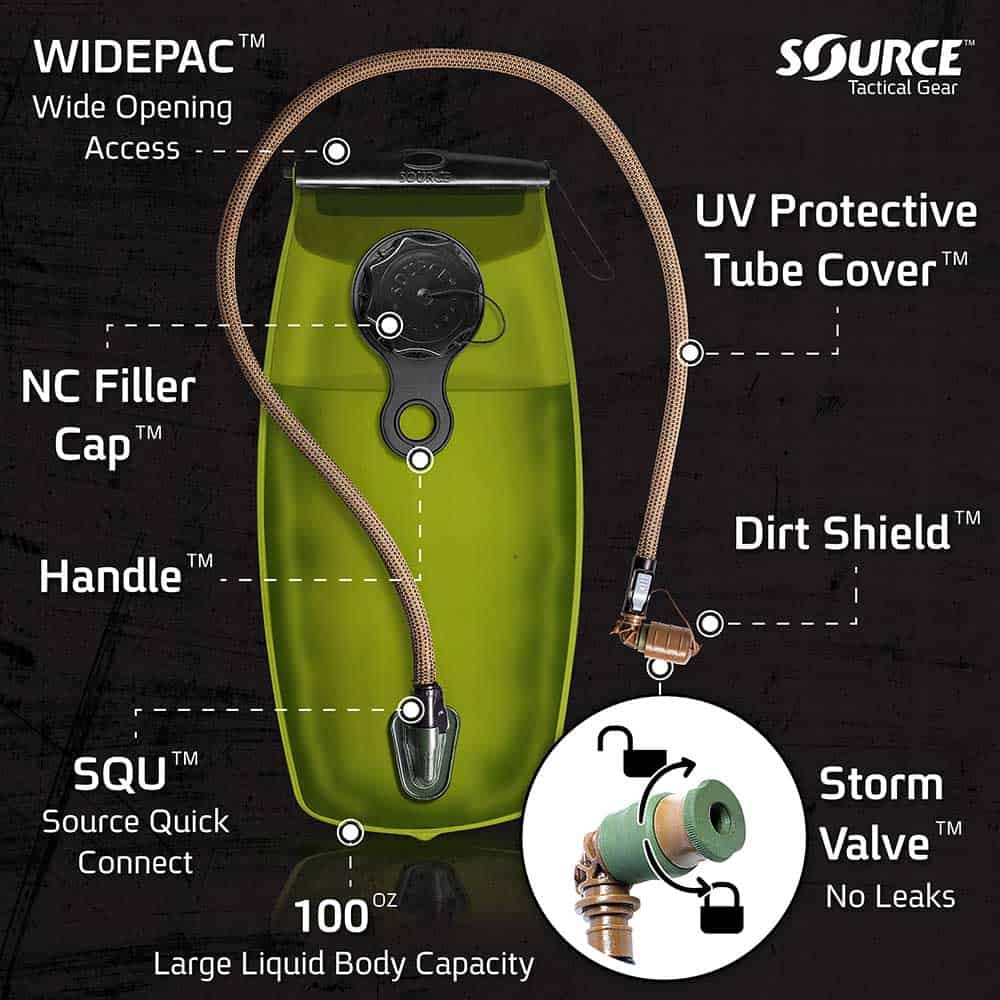 Source Tactical WXP 3L Storm Valve Réservoir d'hydratation 100 oz