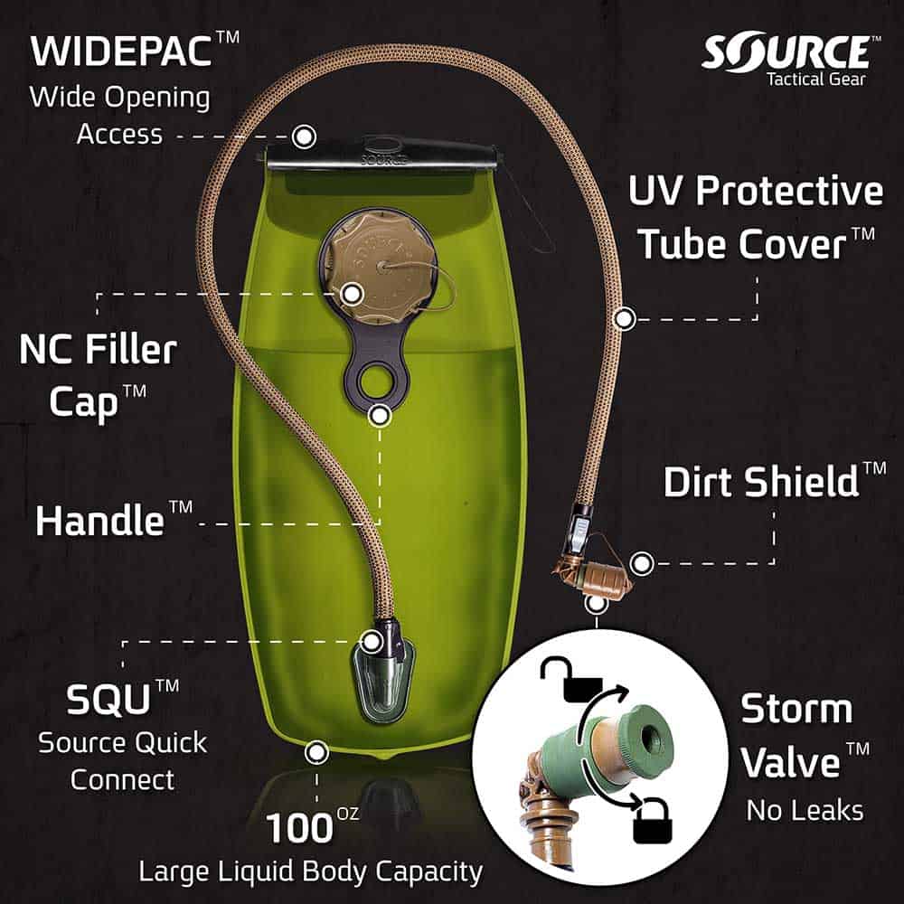 Acheter Source Sac d'hydratation Tactical 3 L olive chez ASMC