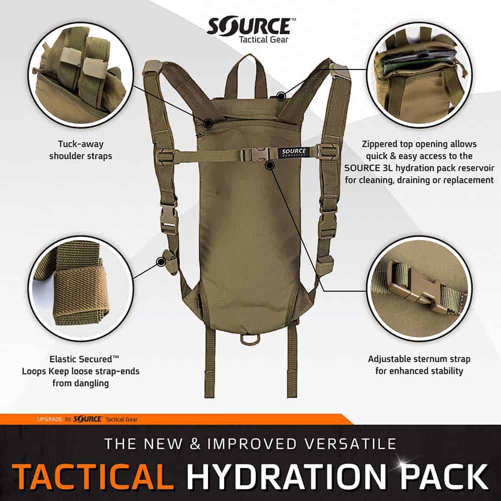 3L Camelbak Pouch Rucksack Black Remploy Frontline Hydration Carrier Tactical 