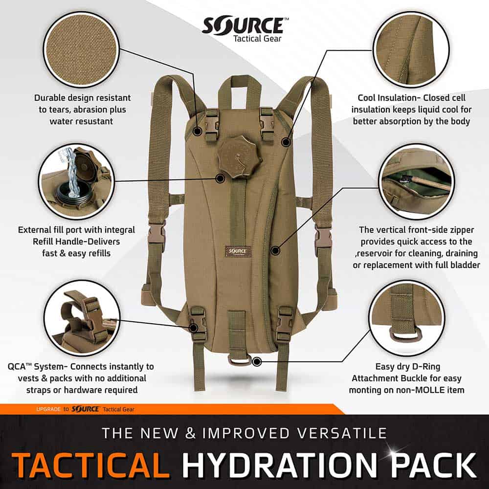 Details about   Tactical MOLLE Hydration Pack Holds 3 Liter Bladder 