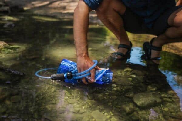 Use the SOURCE Filtering Hydration Bladder for backcountry adventures where you don’t have access to certified clean drinking water.