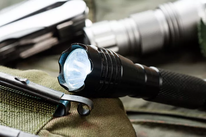 tactical flashlight close up